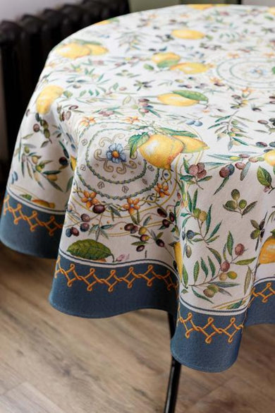 Кругла гобеленова скатертина на стіл Наполі ПРОВАНС, D136см 035362