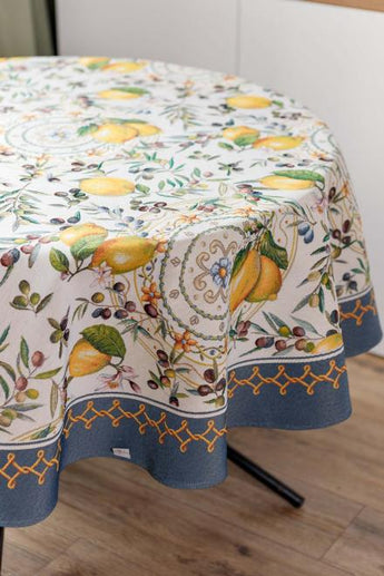 Кругла гобеленова скатертина на стіл Наполі ПРОВАНС, D136см 035362