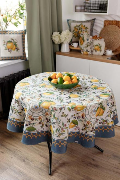 Кругла гобеленова скатертина на стіл Наполі ПРОВАНС, D136см 035362