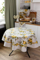 Кругла гобеленова скатертина на стіл Сицилія ПРОВАНС, D160см 035328