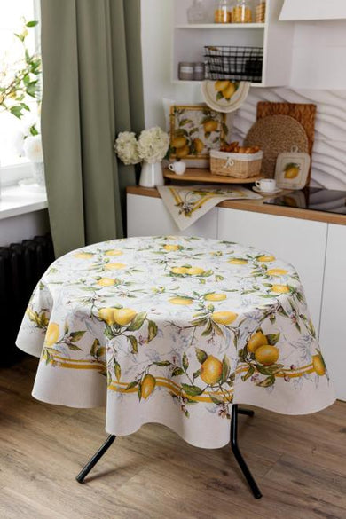 Кругла гобеленова скатертина на стіл Сицилія ПРОВАНС, D160см 035328