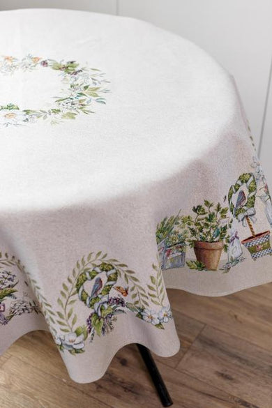 Кругла гобеленова скатертина на стіл GARDEN ПРОВАНС, D136см 035340