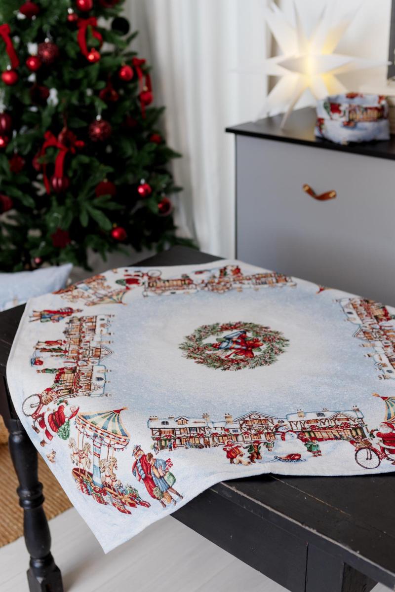 Новорічна гобеленова скатертина Carousel ПРОВАНС, 135х300см 041805