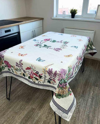 Гобеленова скатертина на стiл Лавандове поле ПРОВАНС, 135х350см 034315