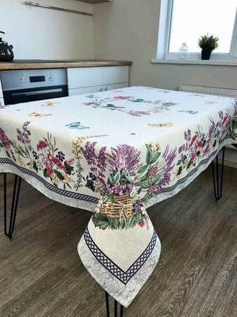 Гобеленова скатертина на стiл Лавандове поле ПРОВАНС, 135х350см 034315
