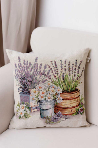 Декоративна подушка Ромашки у відерці ПРОВАНС, 45х45см 039173