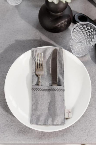 Чохол для столових приборів RINO сірий ПРОВАНС, 24х10см 037225