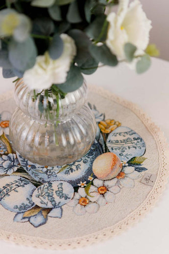 Великодня гобеленова кругла серветка Рrimavera ПРОВАНС, D35см 039138