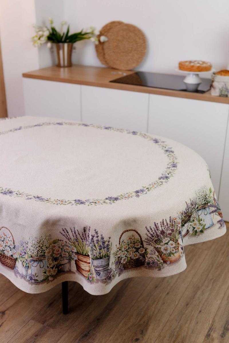 Овальна гобеленова скатертина Provence Прованс, 160х180 см
