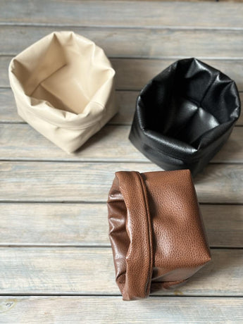 Декоративний кошик для зберігання з екошкіри чорний ПРОВАНС, 17х17х13см 038525