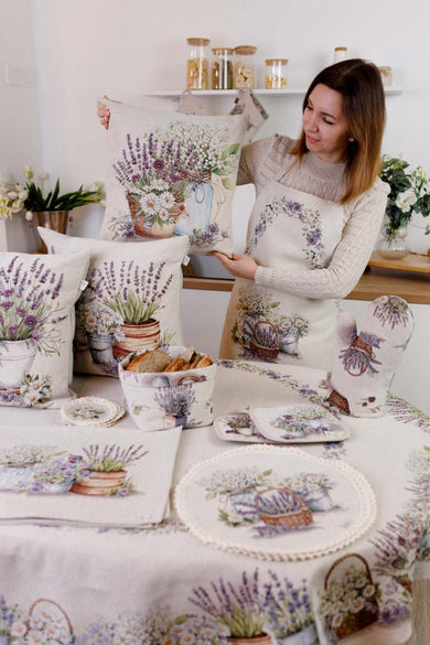Овальна гобеленова скатертина на стіл Provence ПРОВАНС, 160х180 см 039126