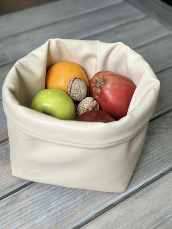 Декоративний кошик для зберігання з екошкіри крема ПРОВАНС, 17х17х13см 038527