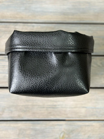 Декоративний кошик для зберігання з екошкіри чорний ПРОВАНС, 17х17х13см 038525