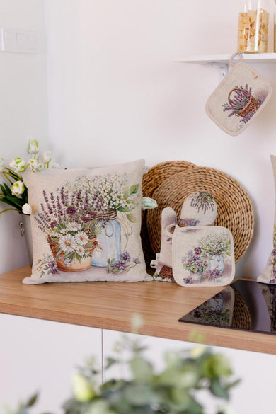 Декоративна подушка Квіти в склянці ПРОВАНС, 45х45см 039170