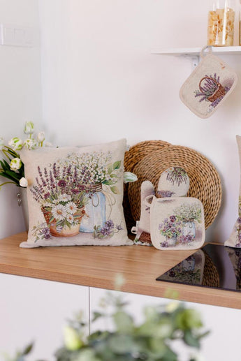 Декоративна наволочка Квіти в склянці ПРОВАНС, 45х45см 039164