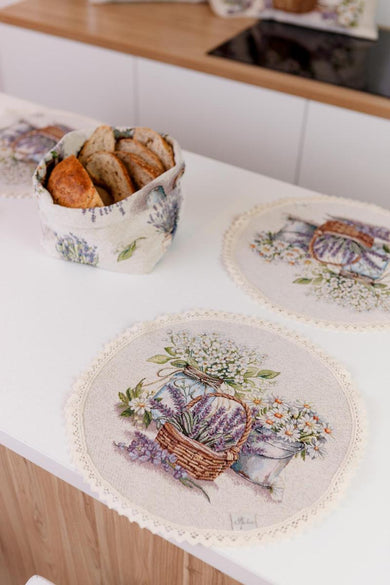 Гобеленовий кошик для хліба Provence ПРОВАНС, 16х14х15см 039308