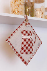 Кухонна прихватка Глечик червона клітинка ПРОВАНС, 20х20см 039355