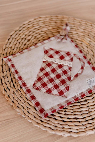 Кухонна прихватка Глечик червона клітинка ПРОВАНС, 20х20см 039355
