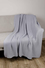 Плед в'язаний Cotton сірий Прованс, 120х200 см