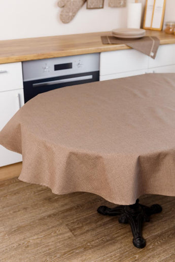 Скатертина овальна Кориця коричнева ПРОВАНС, 133х180см 041201