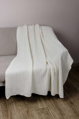 Плед в'язаний Cotton молочний ПРОВАНС, 120х200см 039526