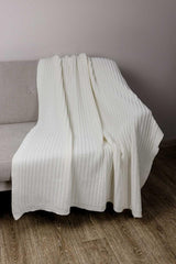 Плед вʼязаний Cotton молочний Прованс, 120х200 см