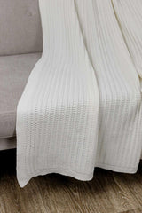 Плед вʼязаний Cotton молочний Прованс, 120х200 см