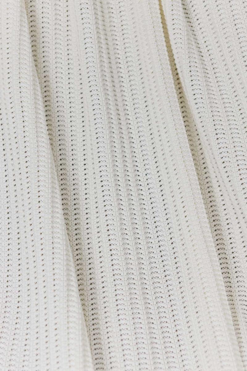 Плед вʼязаний Cotton молочний Прованс, 120х200 см