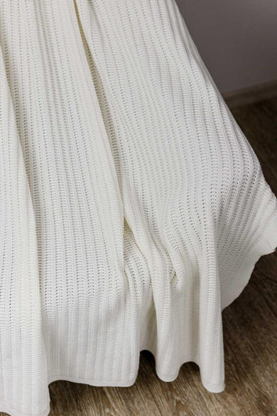 Плед в'язаний Cotton молочний ПРОВАНС, 120х200см 039526