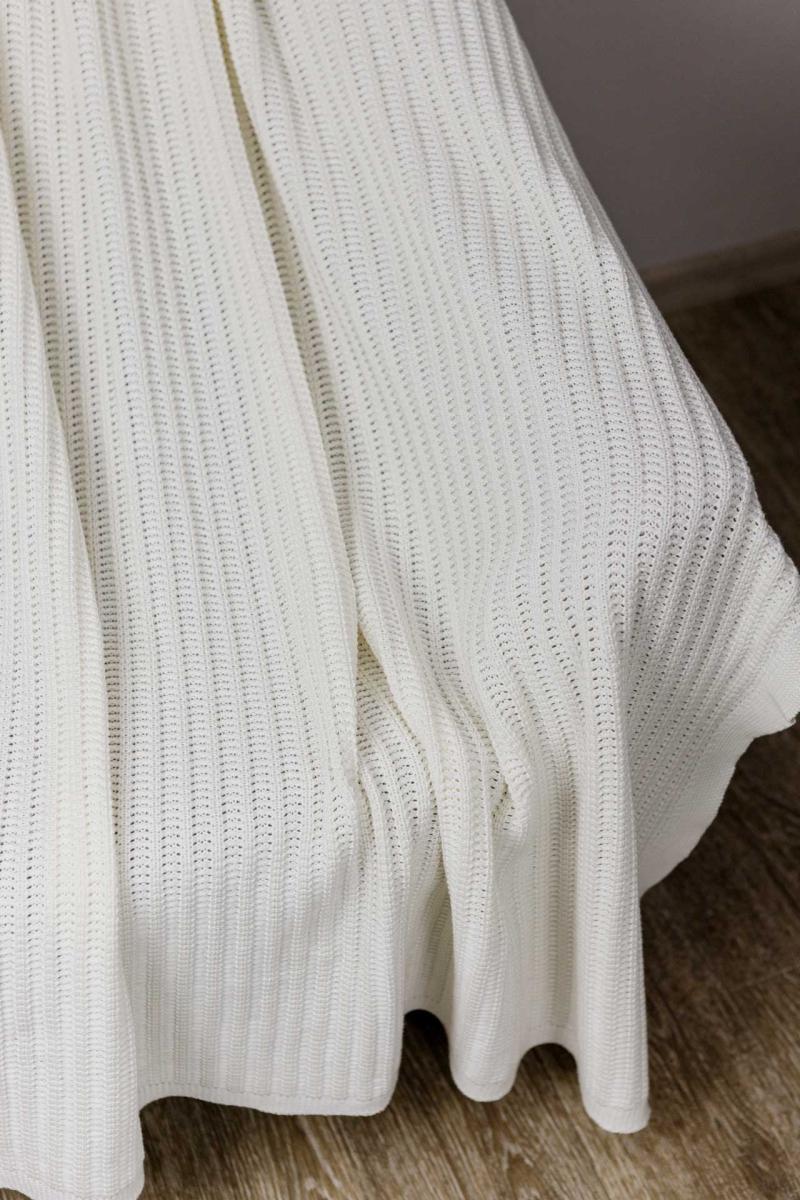 Плед вʼязаний Cotton молочний Прованс, 120х200 см