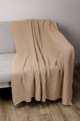 Плед в'язаний Cotton бежевий ПРОВАНС, 120х200см 039527