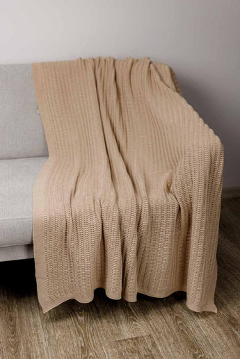 Плед в'язаний Cotton бежевий ПРОВАНС, 120х200см 039527