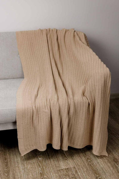Плед в'язаний Cotton бежевий ПРОВАНС, 120х200см 039527