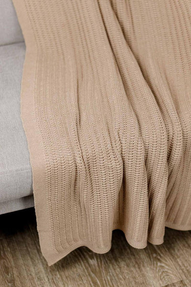 Плед в'язаний Cotton бежевий ПРОВАНС, 120х200см 039527