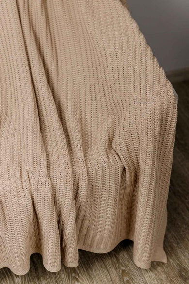 Плед в'язаний Cotton бежевий ПРОВАНС, 120х200см 039527