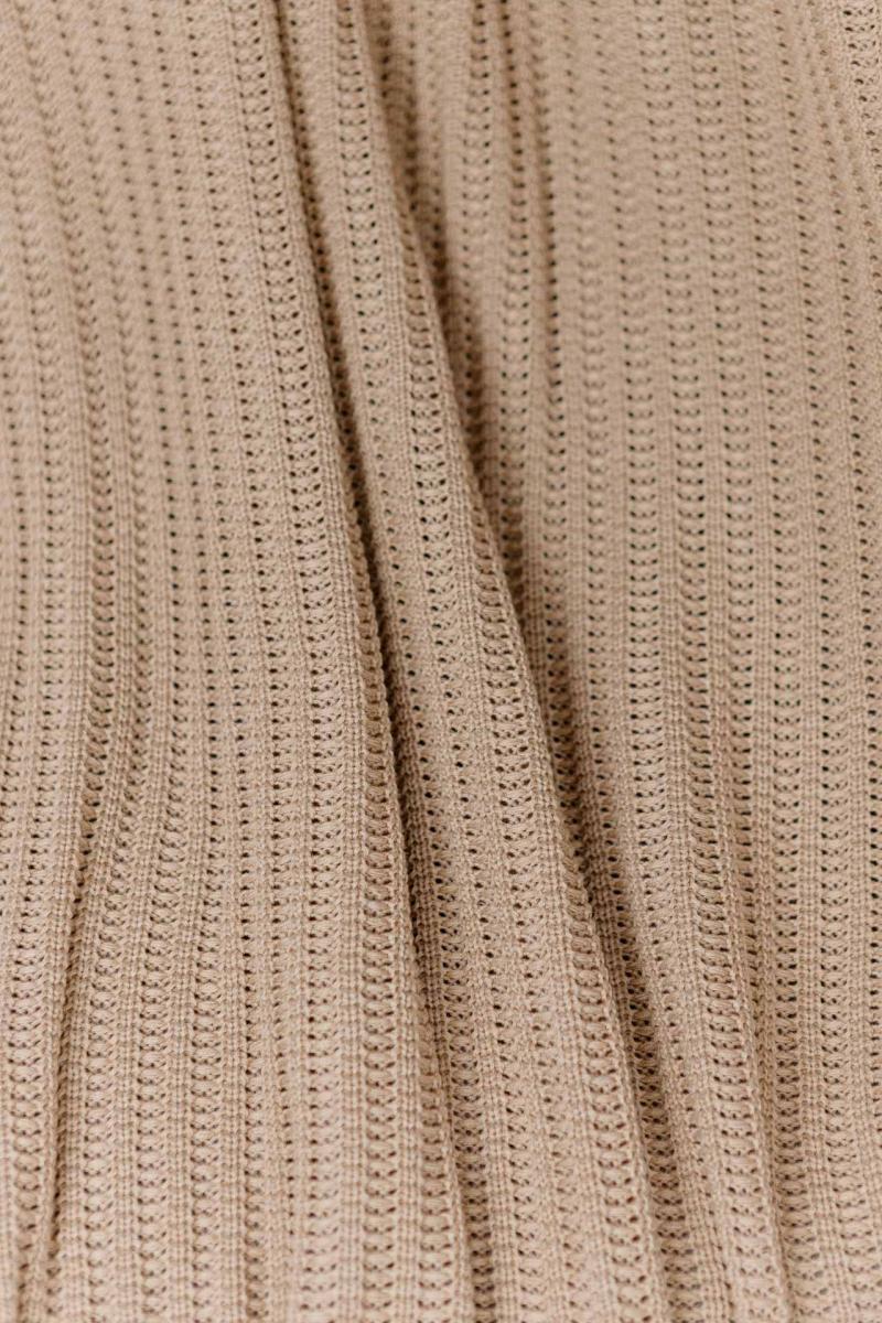 Плед в'язаний Cotton бежевий Прованс, 120х200 см