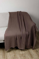 Плед вʼязаний Cotton шоколадний Прованс, 120х200 см