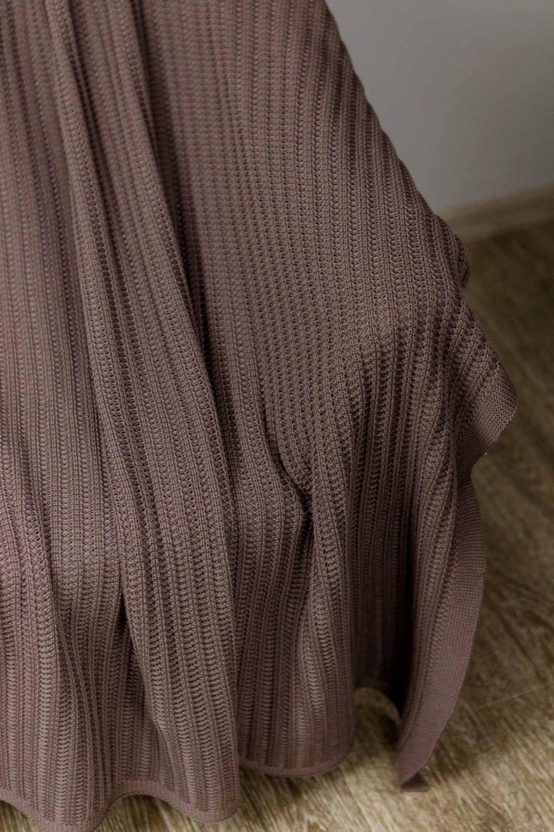 Плед вʼязаний Cotton шоколадний Прованс, 120х200 см