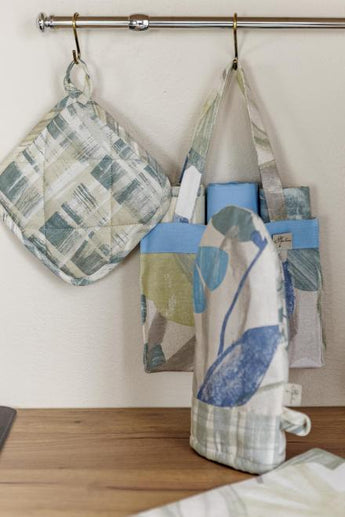 Набір рукавичка та прихватка Блакитні Квіти ПРОВАНС, 32х20см 034949