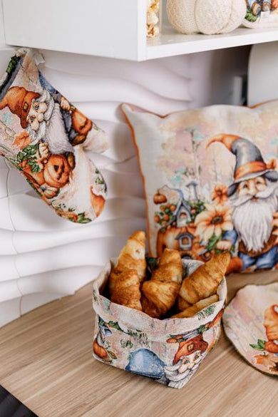 Кошик для хліба Гарбузові гноми ПРОВАНС, 16х14х15см 036353