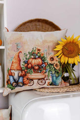 Декоративна подушка Гарбузові гноми з возиком ПРОВАНС, 45х45см 036210