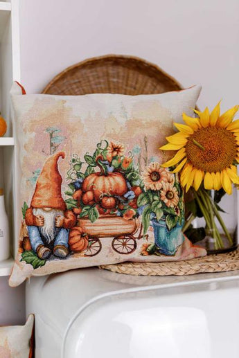 Декоративна подушка Гарбузові гноми з возиком ПРОВАНС, 45х45см 036210