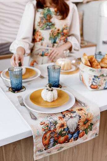 Набір серветок під чашку Гарбузові гноми  4 од. ПРОВАНС, D11см 036898