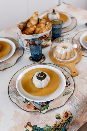 Кругла гобеленова серветка Гарбузові гноми ПРОВАНС, D35см 036240