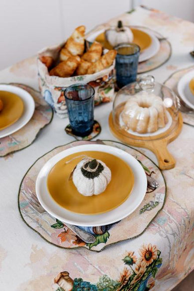 Кругла гобеленова серветка Гарбузові гноми ПРОВАНС, D35см 036240