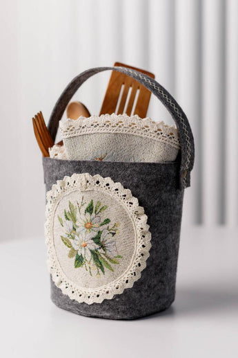 Декоративний кошик з ручкою для дрібниць Provence ПРОВАНС, 16х16см 039698