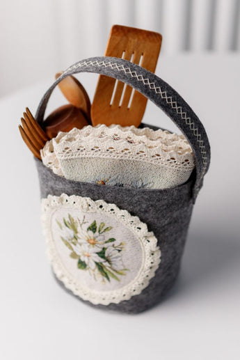 Декоративний кошик з ручкою для дрібниць Provence ПРОВАНС, 16х16см 039698