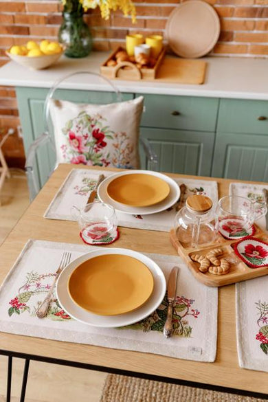 Гобеленова наволочка декоративна Букет квітів ПРОВАНС, 45х45см 034211