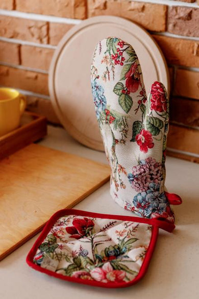 Гобеленова рукавиця для кухні Гуси ПРОВАНС, 32х15см 034325