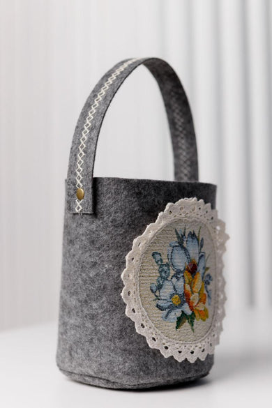 Декоративний кошик з ручкою для дрібниць Рrimavera ПРОВАНС, 16х16см 039696